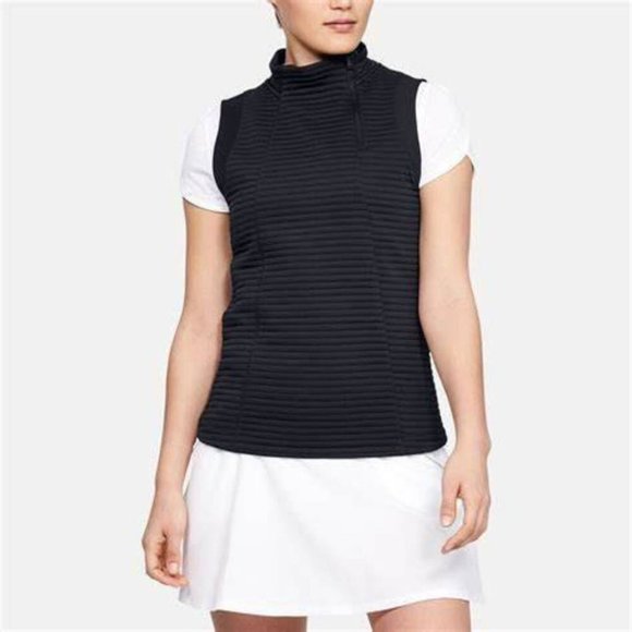 Womens Under Armour Vest M Black Daytona Storm Moisture Wicking Running Fleece - Picture 2 of 7
